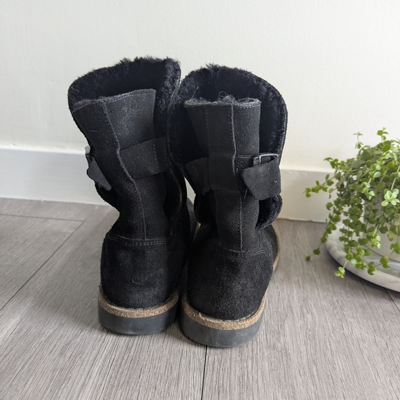 BIRKENSTOCK Uppsala Shearling Suede Leather Mid-Calf Boots Black Size 37 - Picture 4 of 11